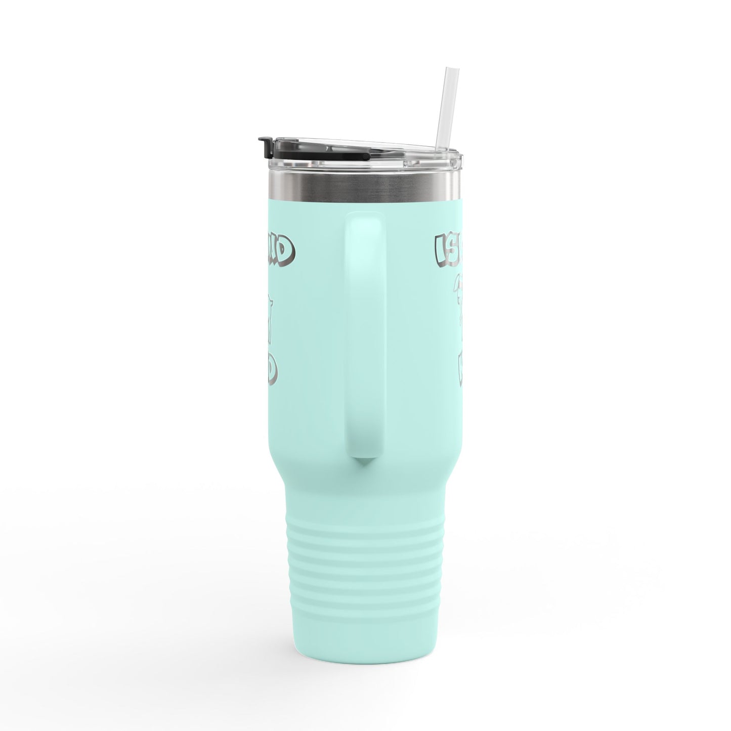 40oz Insulated Travel Mug — Island Kid Stainless Tumbler with Handle & Straw