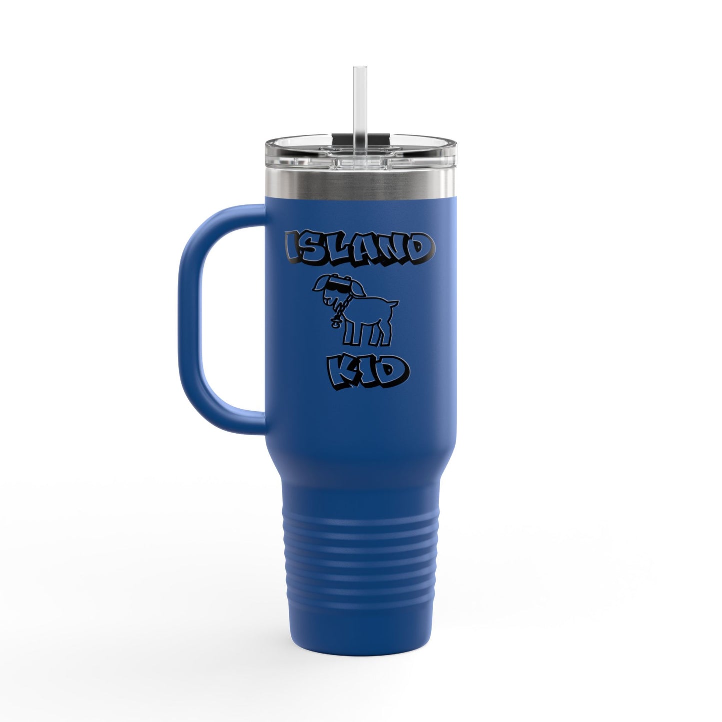 40oz Insulated Travel Mug — Island Kid Stainless Tumbler with Handle & Straw
